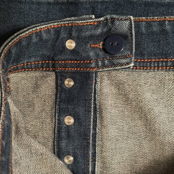 LOFT Nautical Inspired Button Front Denim Skirt - Picture 5 of 11